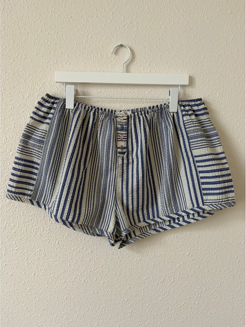 Free People Home By 8 Boxers Cobalt Size XL Striped Loungewear Comfy Bohemian